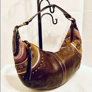 HTF! 💕 Coach Rivets HoBo Studded Whipstitch Patchwork Shoulder Bag♥️♥️♥️ 👜 💕